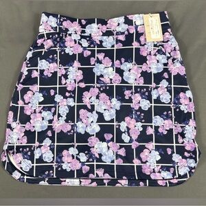 Peter Millar Womens Golf Skort Floral Print XS Navy Blue Polyester